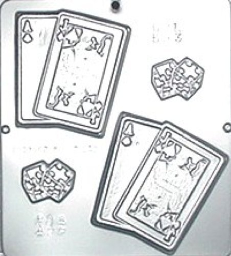 Premium Playing Cards & Dice Chocolate Candy Mold 593 - Perfect for DIY Chocolate Making, Baking, and Party Favors