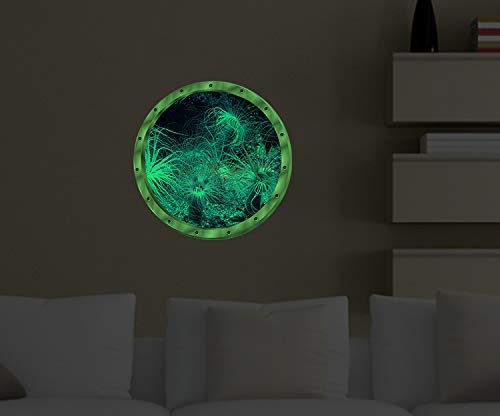 12x12 Inch Glow in The Dark Ocean Wall Decals - 3D Underwater Fish Stickers, Removable Peel & Stick Mural Art for Kids Room, Bedroom, Bathroom, Nursery & Fridge (Jellyfish Design) | Perfect for Night Lights, Themed Decor & Creative Play Spaces