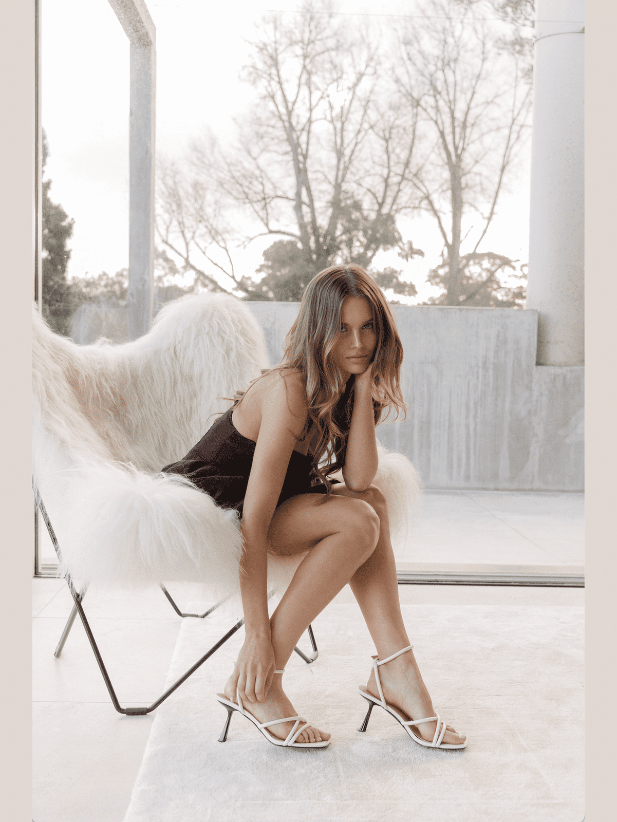Spruce Heeled Sandals - Premium Chalk Leather Women's Dress Sandals for Summer Weddings & Evening Events