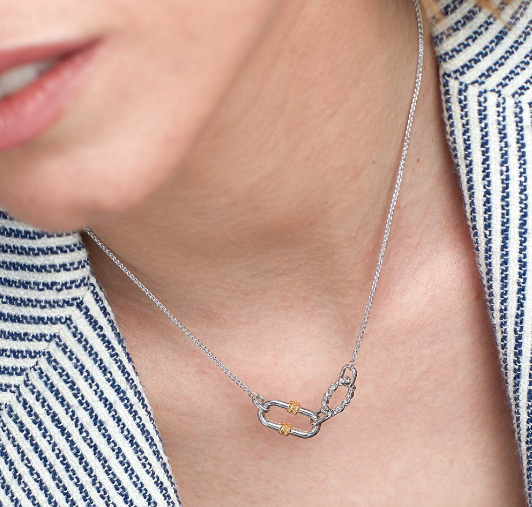 Marina Rope Link Duo Golden Necklace for Women - 14K Gold Plated Chain Necklace, Minimalist Dainty Jewelry Gift for Her - Perfect for Date Night, Wedding & Everyday Wear