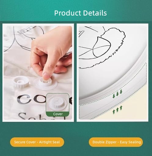 6 Pack Vacuum Storage Bags for Clothes - Space Saving Hanging Organizer for Suits, Dresses & Jackets | Clear Vacuum Seal Bags for Closet, Travel & Seasonal Storage