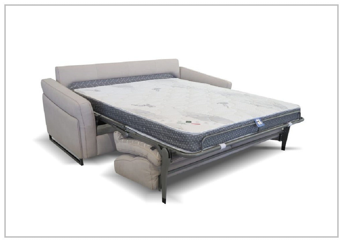 Bracci Pompea Luxury Leather Maxi Sofa Bed - Queen Size Convertible Sleeper with Premium Genuine Leather for Living Room, Guest Room & Small Spaces