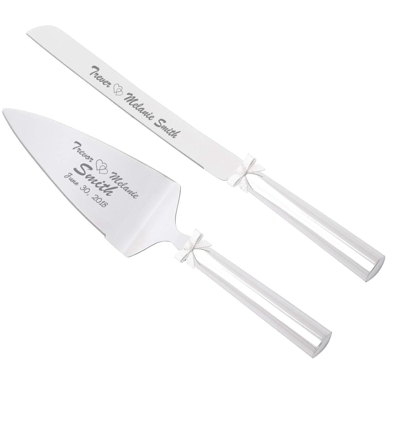 Kate Spade Bridal Grace Ave Personalized Wedding Cake Knife & Server Set - Custom Engraved Cake Cutting Gift Set for Bride & Groom - Perfect for Wedding Ceremonies, Receptions & Anniversary Celebrations