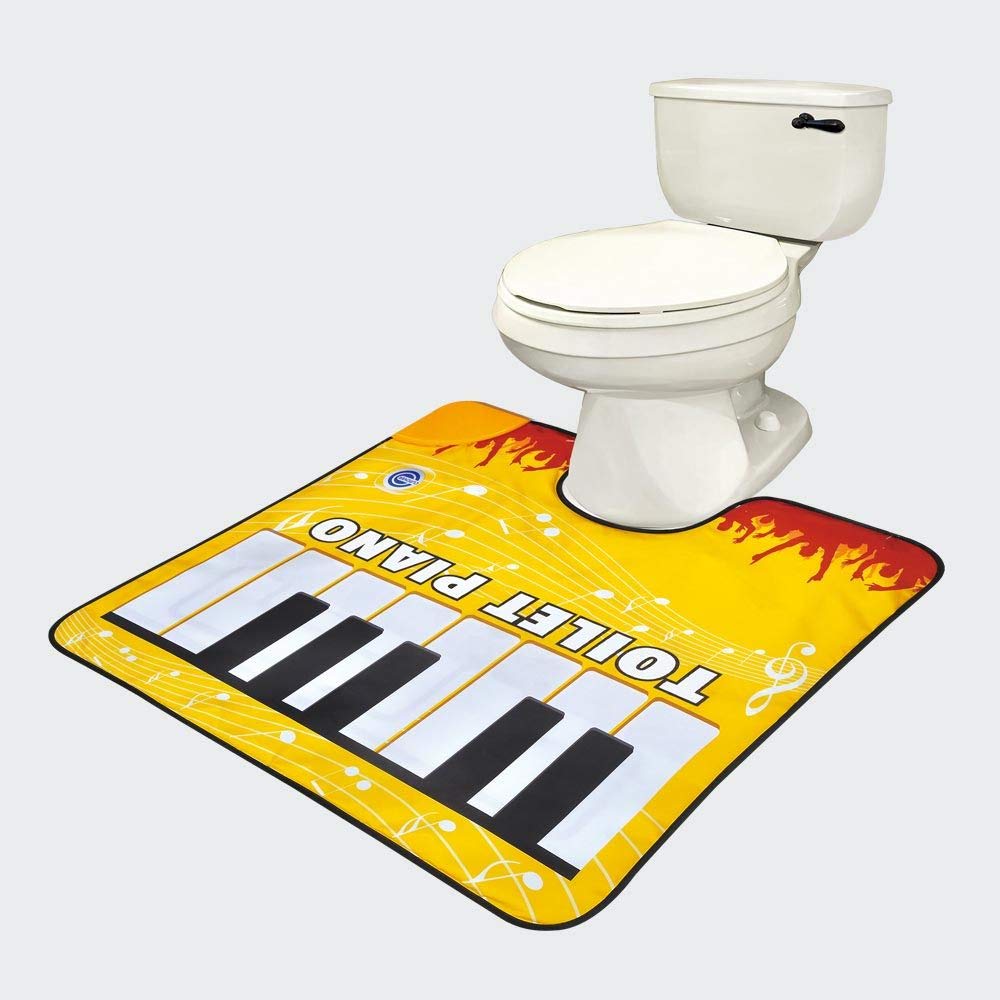Funny Toilet Piano Bath Mat - Non-Slip Waterproof Bathroom Rug with Musical Notes - Perfect for Gag Gifts, Prank Toys & Unique Home Decor