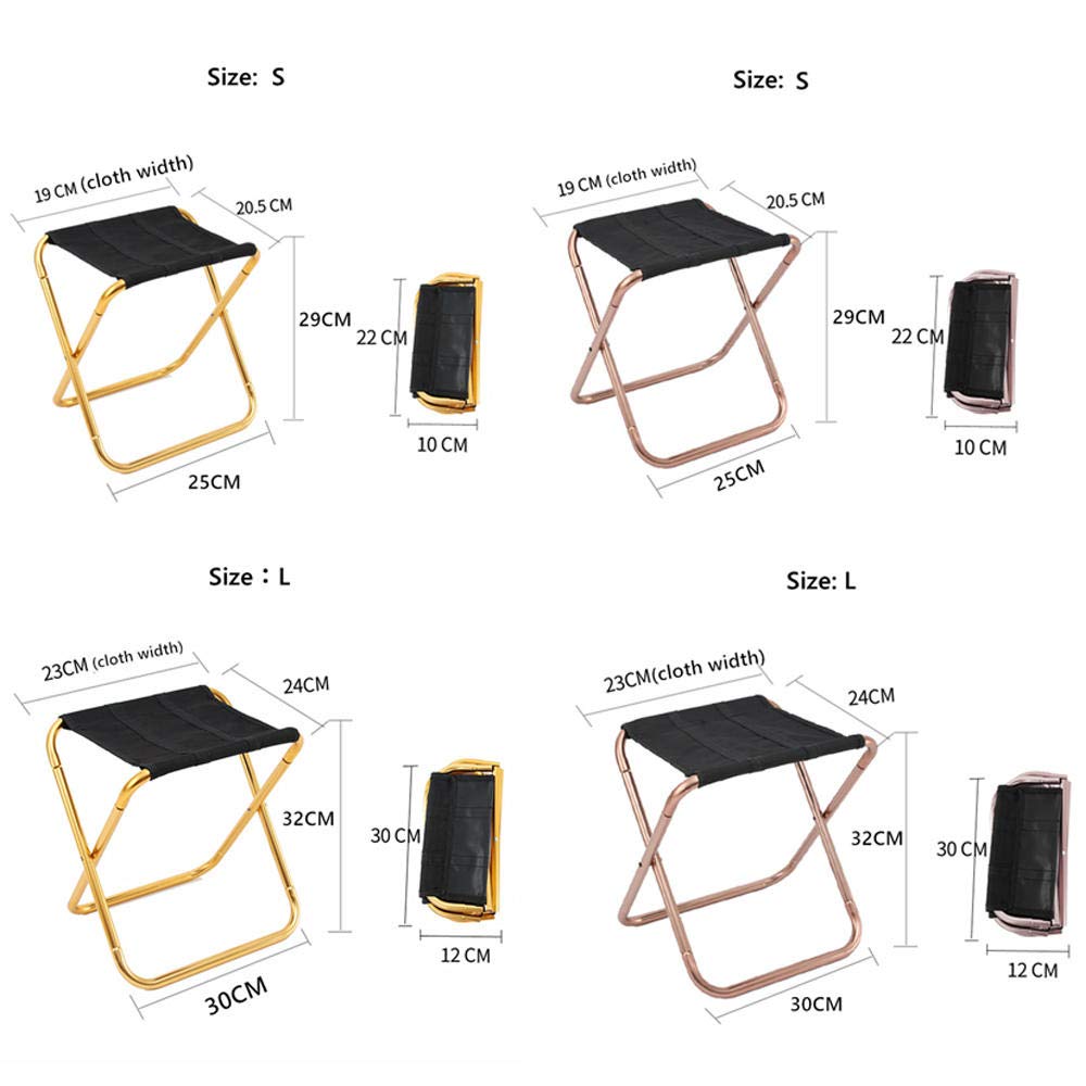Ultra Lightweight Portable Folding Stool - Compact Foldable Chair for Outdoor Camping, Fishing, Picnics, Travel & Subway Commute - Gold (Perfect for Small Spaces, On-the-Go Seating & Outdoor Adventures)