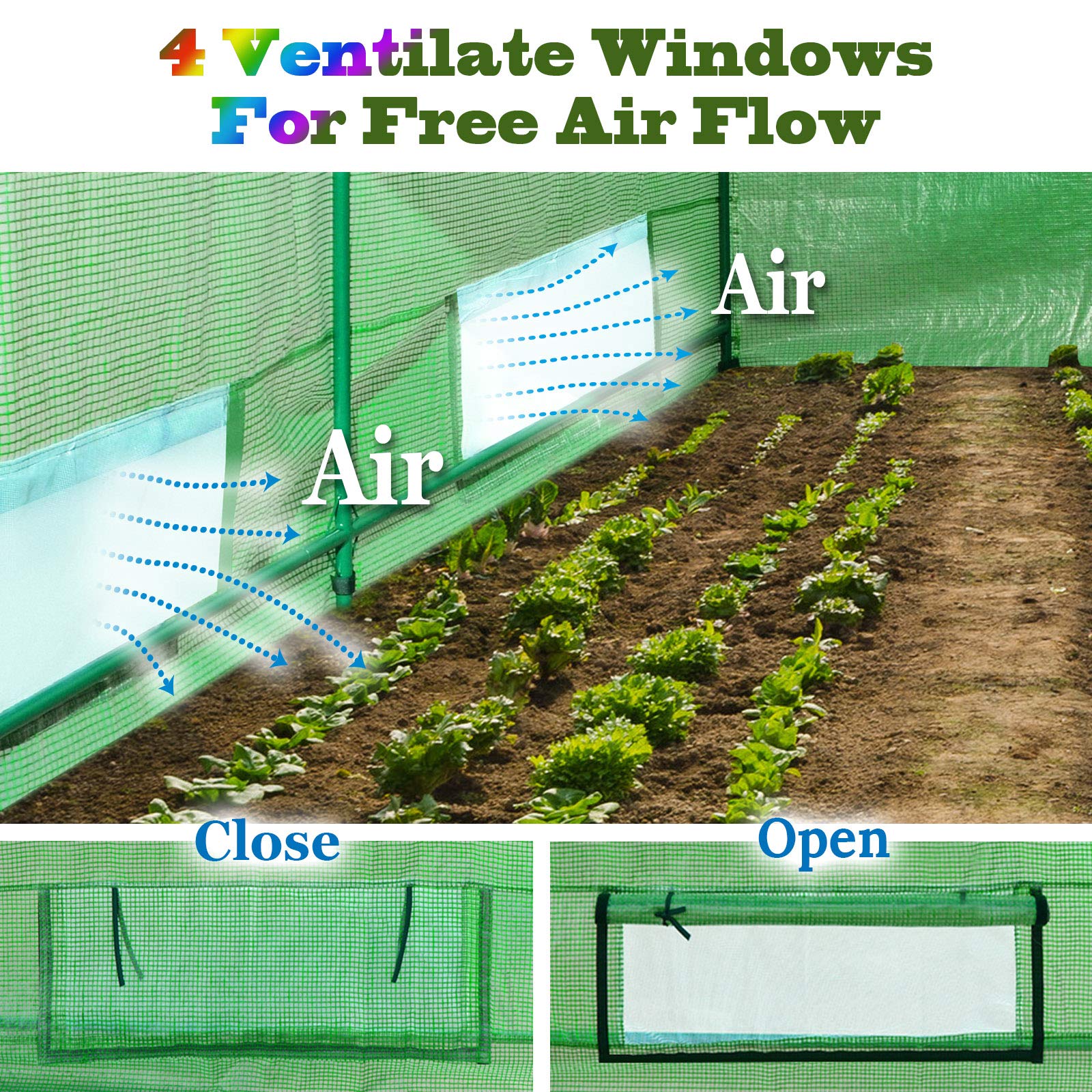BenefitUSA 24.6'x10'x7' Greenhouse Replacement Cover - Durable Weatherproof Protection for Plants, Vegetables & Flowers | Perfect for Backyard Gardening, Urban Farming & Season Extension