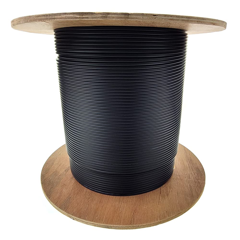 High-Speed OM3 50/125 Multimode Fiber Optic Cable - Indoor/Outdoor, 10Gbps, Riser Rated, 1000ft Spool (Black) | Perfect for Data Centers, Office Networks & CCTV Installations