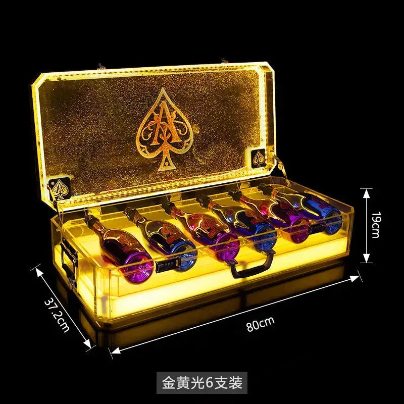 Ace of Spade LED Champagne Bottle Display Case - Rechargeable Glow Bar Presenter for Nightclub, Party & Lounge - Perfect for VIP Bottle Service & Special Events