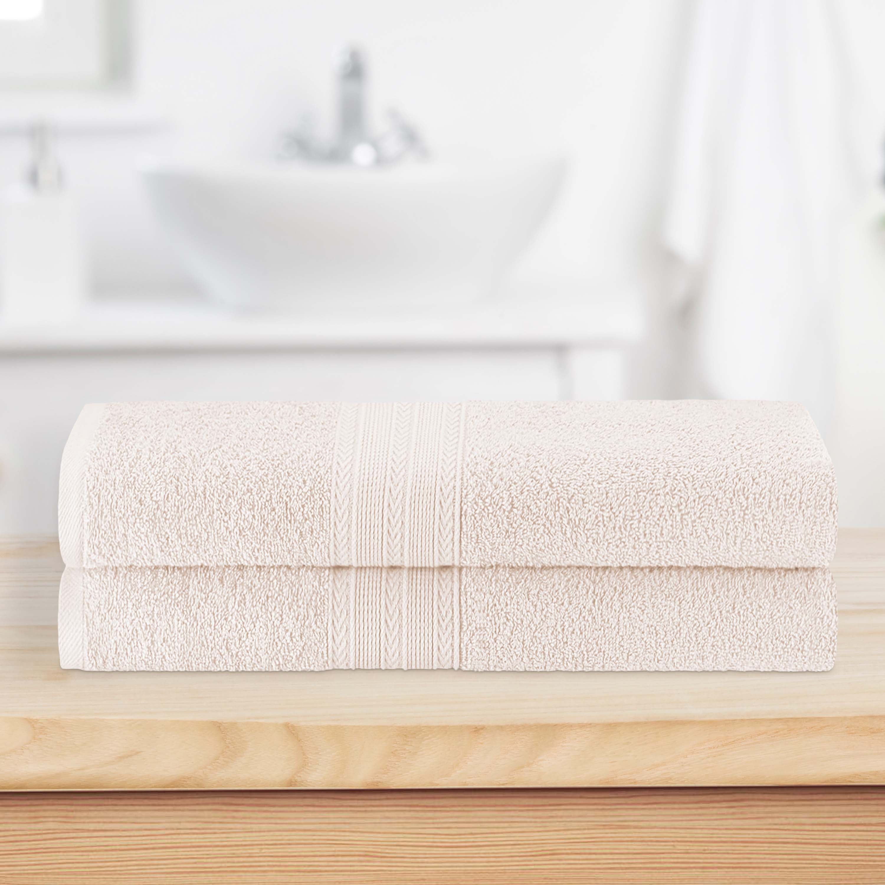 Soft Cotton Eco-Friendly 2-Piece Bath Sheet Towel Set - Ultra Absorbent & Quick Dry for Spa, Beach & Luxury Bathroom