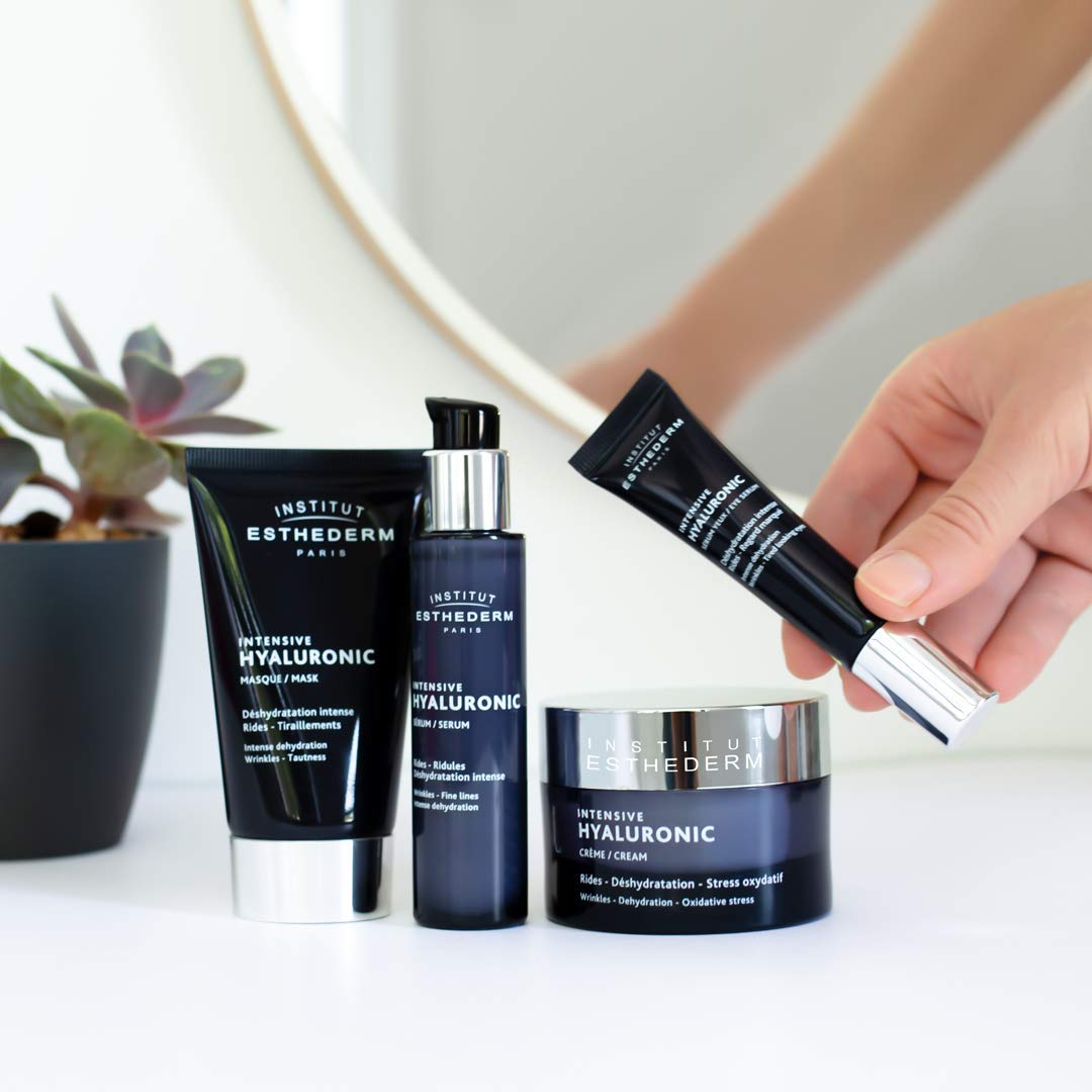 Institut Esthederm Intensive Hyaluronic Cream for Face, Neck & Décolleté - Anti-Wrinkle & Fine Line Treatment for Dehydrated Skin - Daily Moisturizer for Dry & Sensitive Skin - Perfect for Night Routine & Winter Skincare