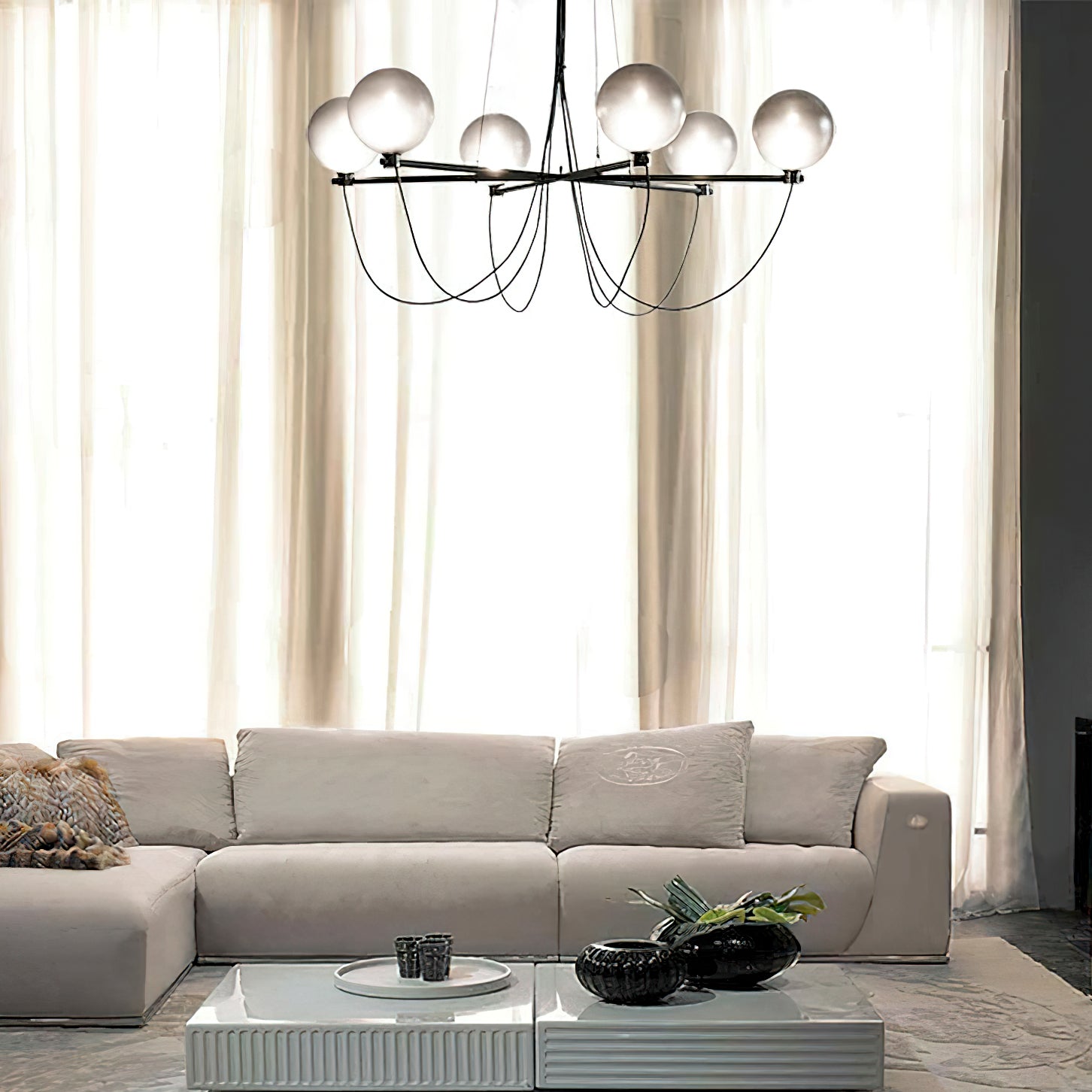 Bagnoregio Chandelier - Elegant Crystal Ceiling Light Fixture for Dining Room, Living Room & Bedroom Decor