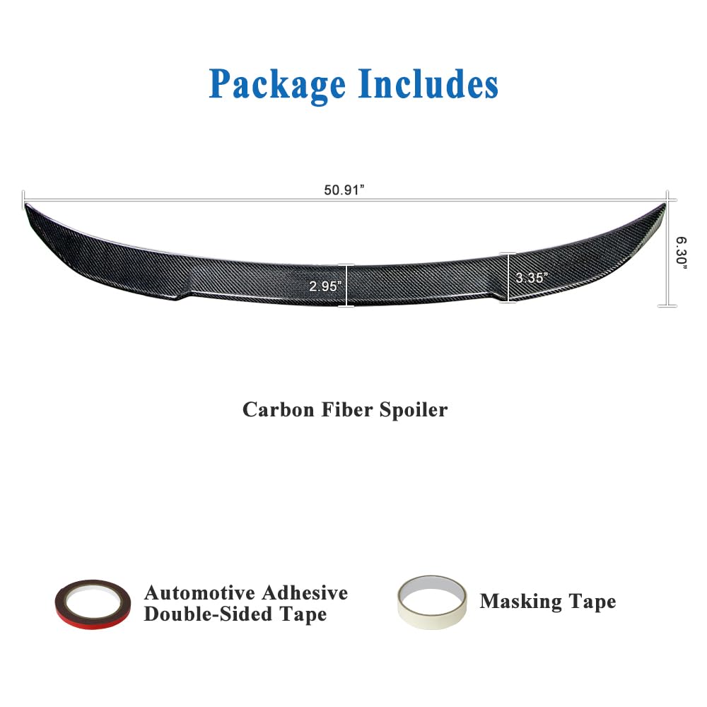 AeroBon Real Carbon Fiber Trunk Spoiler for BMW 5 Series G30 Sedan & F90 M5 (2017-2023) - CS Style Rear Wing | Enhances Aerodynamics & Sporty Look | Perfect for Car Enthusiasts & Performance Upgrades