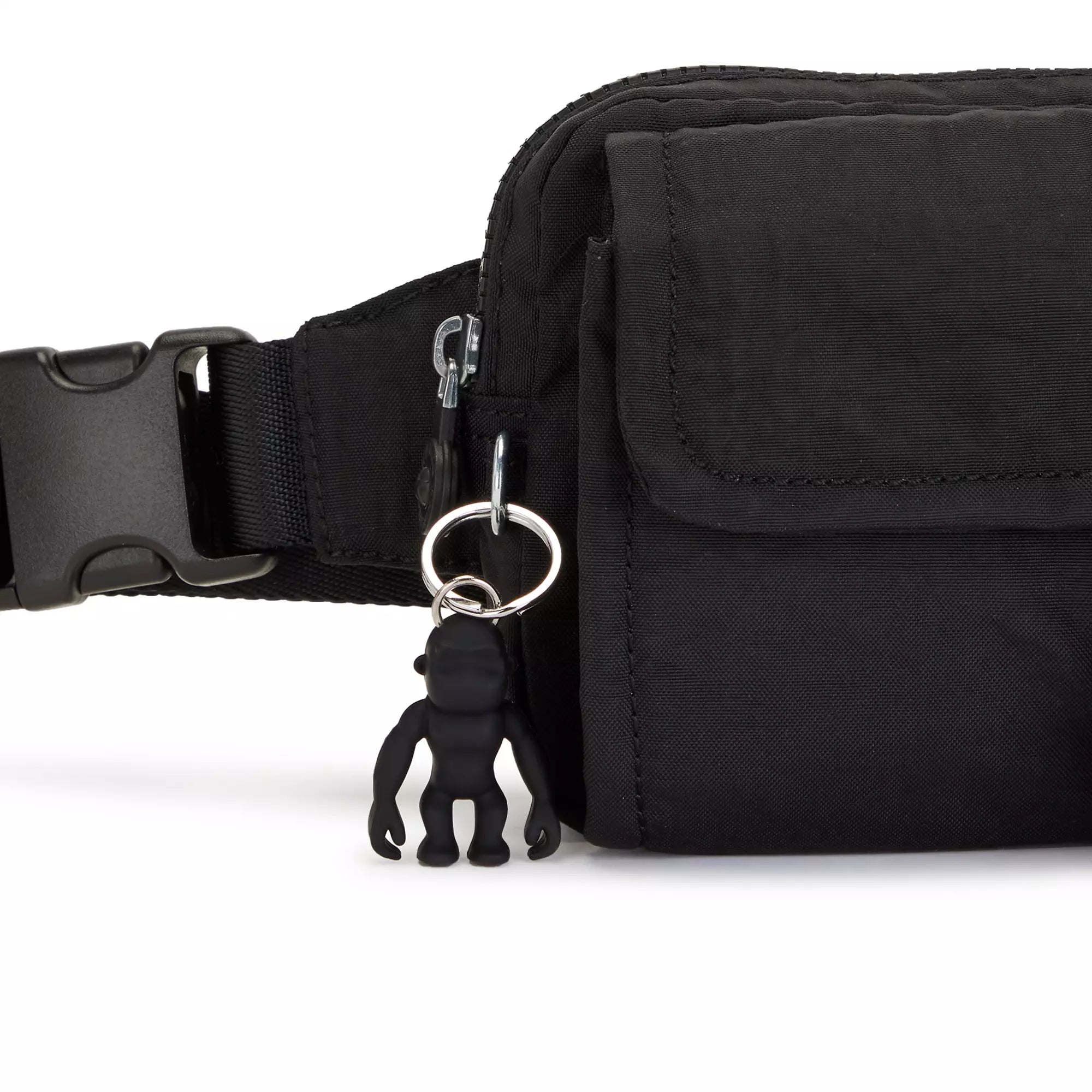 Kipling Izzet Waist Pack - Black Crossbody Fanny Pack for Men & Women | Water-Resistant Travel Belt Bag for Hiking, Running, Gym & Everyday Use (Size M23)