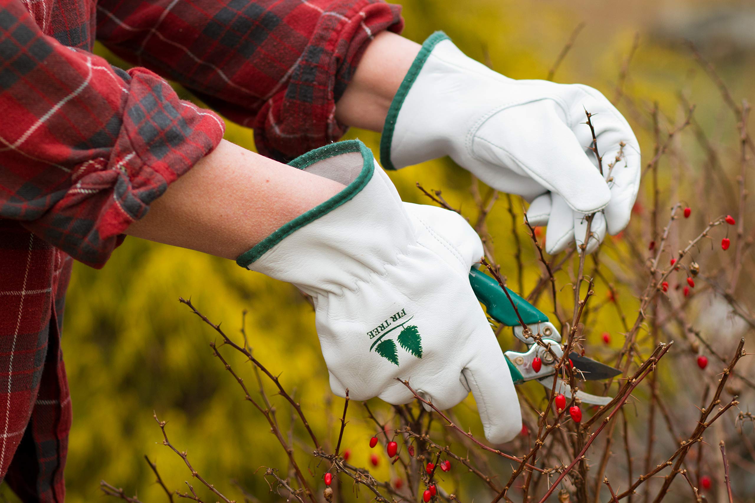 Goatskin Leather Work Gloves for Gardening & Outdoor Use - 1-Pack