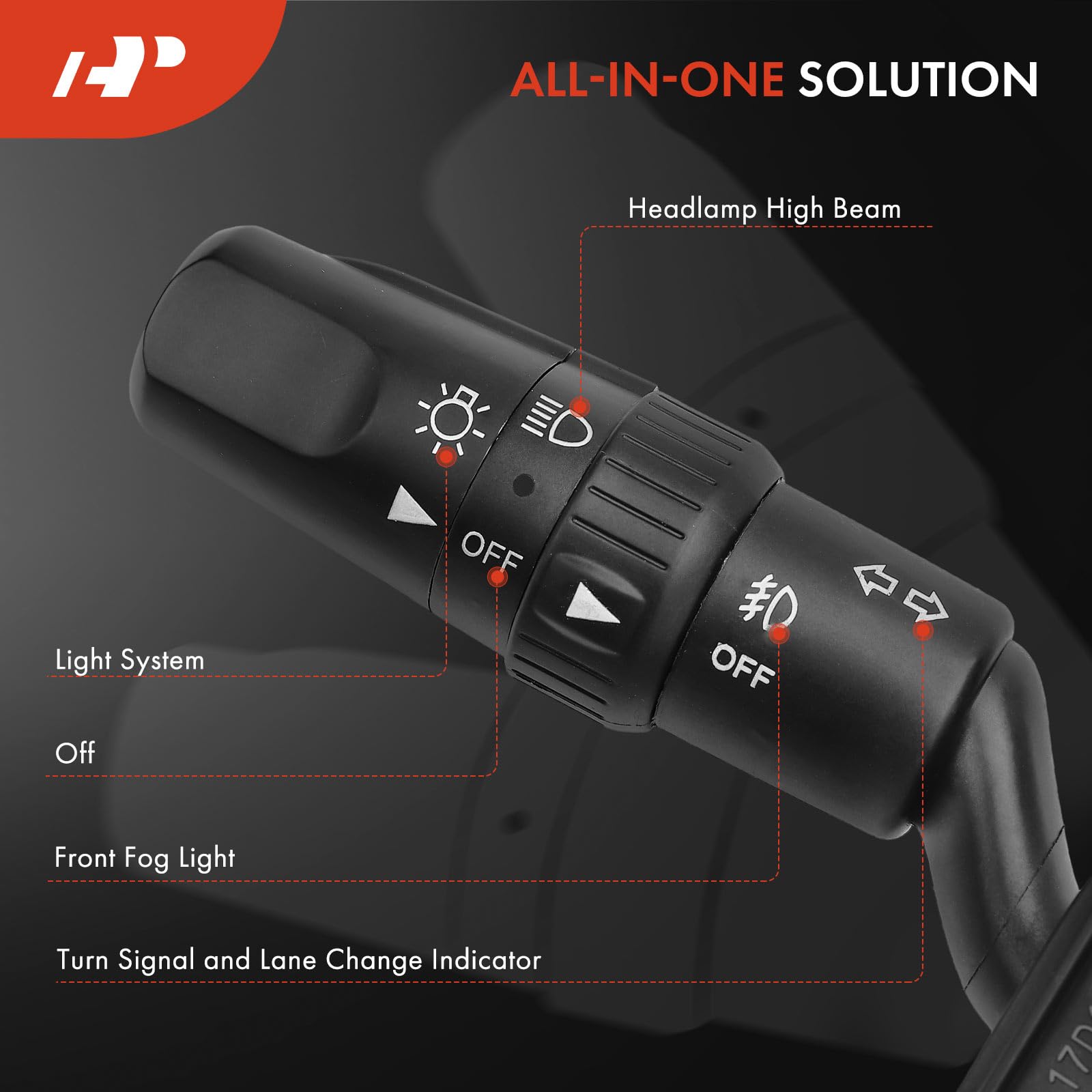 Premium Turn Signal Switch & Headlight Fog Light Multifunction Lever - Compatible with Mazda 3 2004-2010 Models (Replaces BN8R66122) - No Auto Headlight Control - Perfect for Night Driving & Foggy Conditions