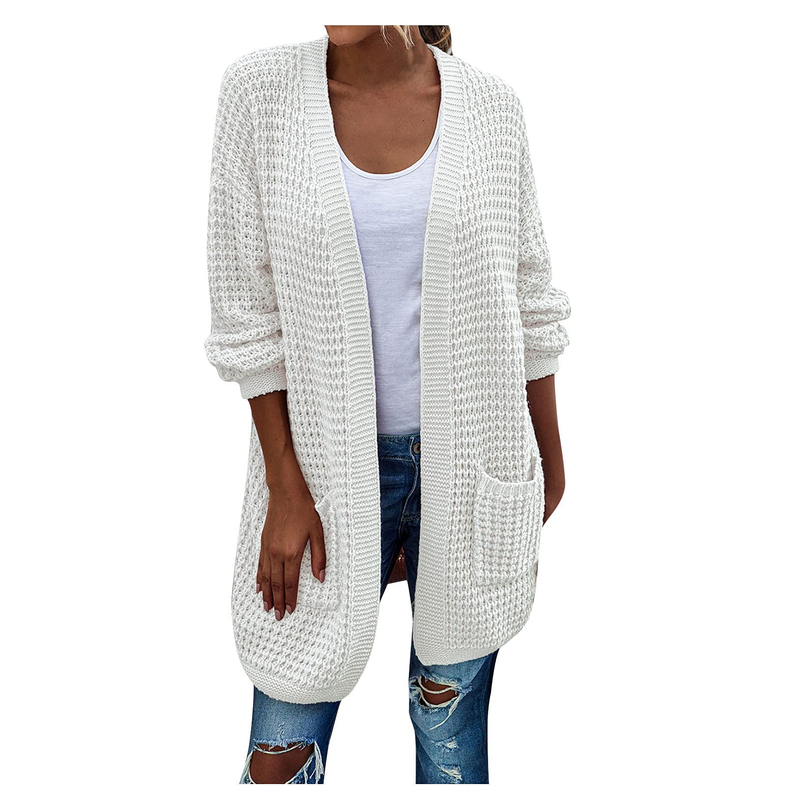 Women's Lightweight Open Front Cardigan Sweater with Pockets - Casual Knit Fall Outerwear for Women | Perfect for Office, Travel & Cozy Evenings