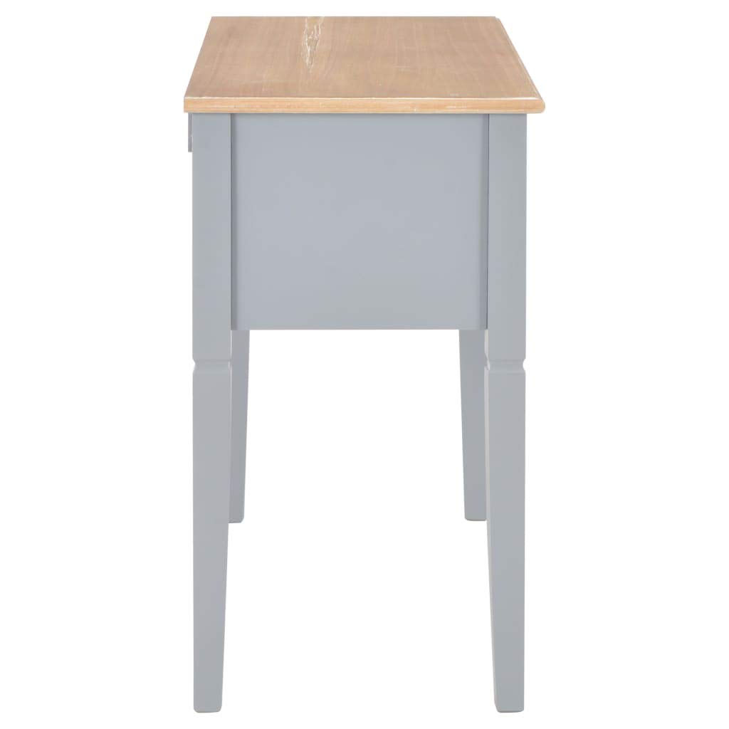 Gray Wooden Writing Desk with Storage Drawers - Solid MDF & Pinewood Construction, Spacious Work Surface for Home Office, Study or Dorm Room - Classic Timeless Design for Work, Study & Creative Projects