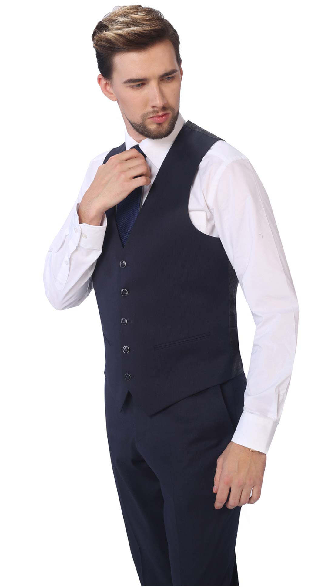P&L Classic Fit Men's 3-Piece Single Breasted 2-Button Suit Set - Formal Business Attire for Weddings, Interviews & Office Wear