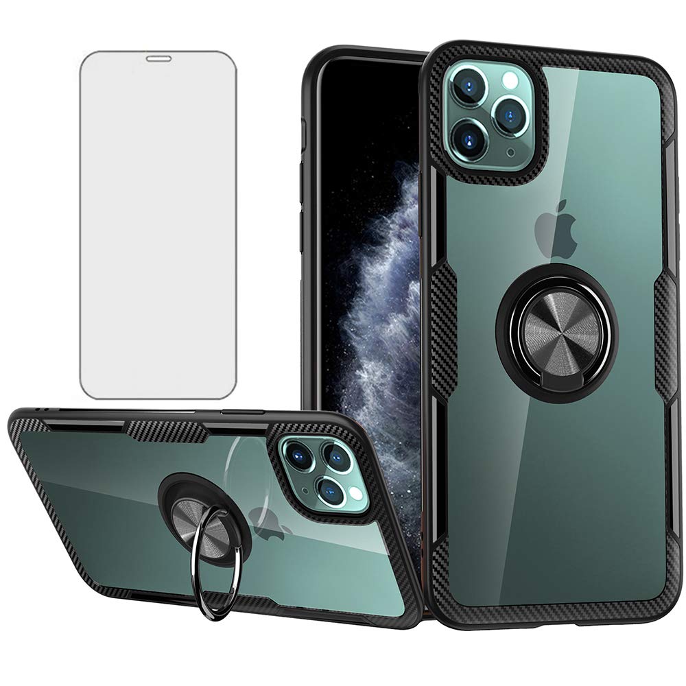 ASUWISH iPhone 12 Pro Max Case with Tempered Glass Screen Protector & Ring Holder - 6.7