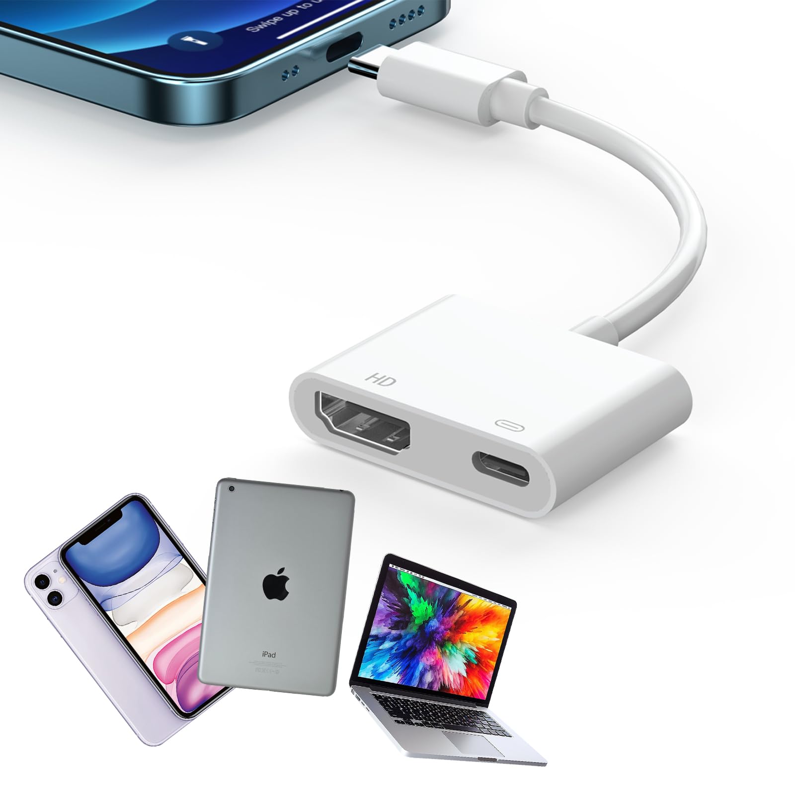 Battony USB C to HDMI Adapter 4K@60Hz with Fast Charging 100W - Compatible with iPhone 15/16 Pro/Max, MacBook Pro/Air 2023, iPad Pro - Ideal for Home Office, Gaming & 4K Video Streaming