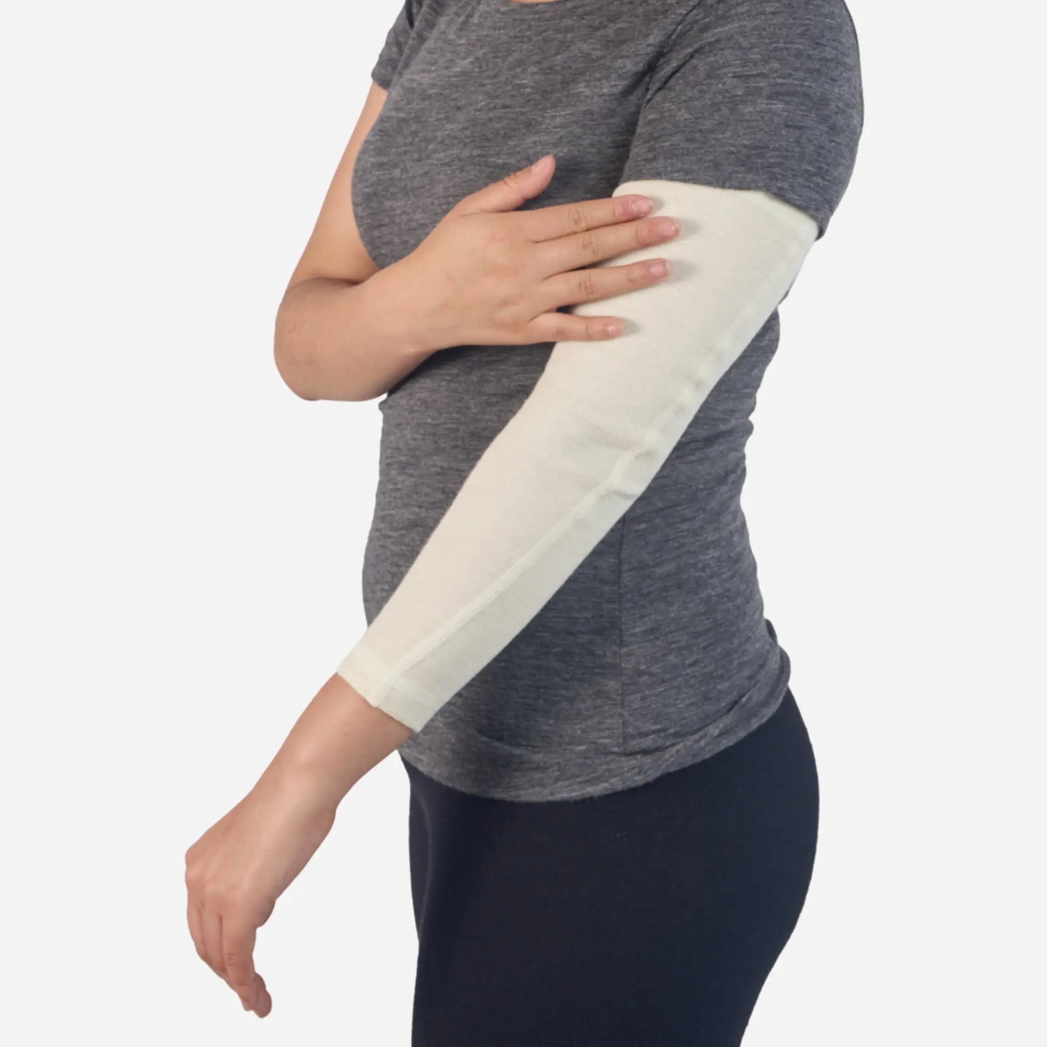 Alpaca Wool Arm Sleeves for Men & Women - 420 Midweight Thermal Compression Sleeves for Outdoor Sports, Running, Cycling & Cold Weather Protection