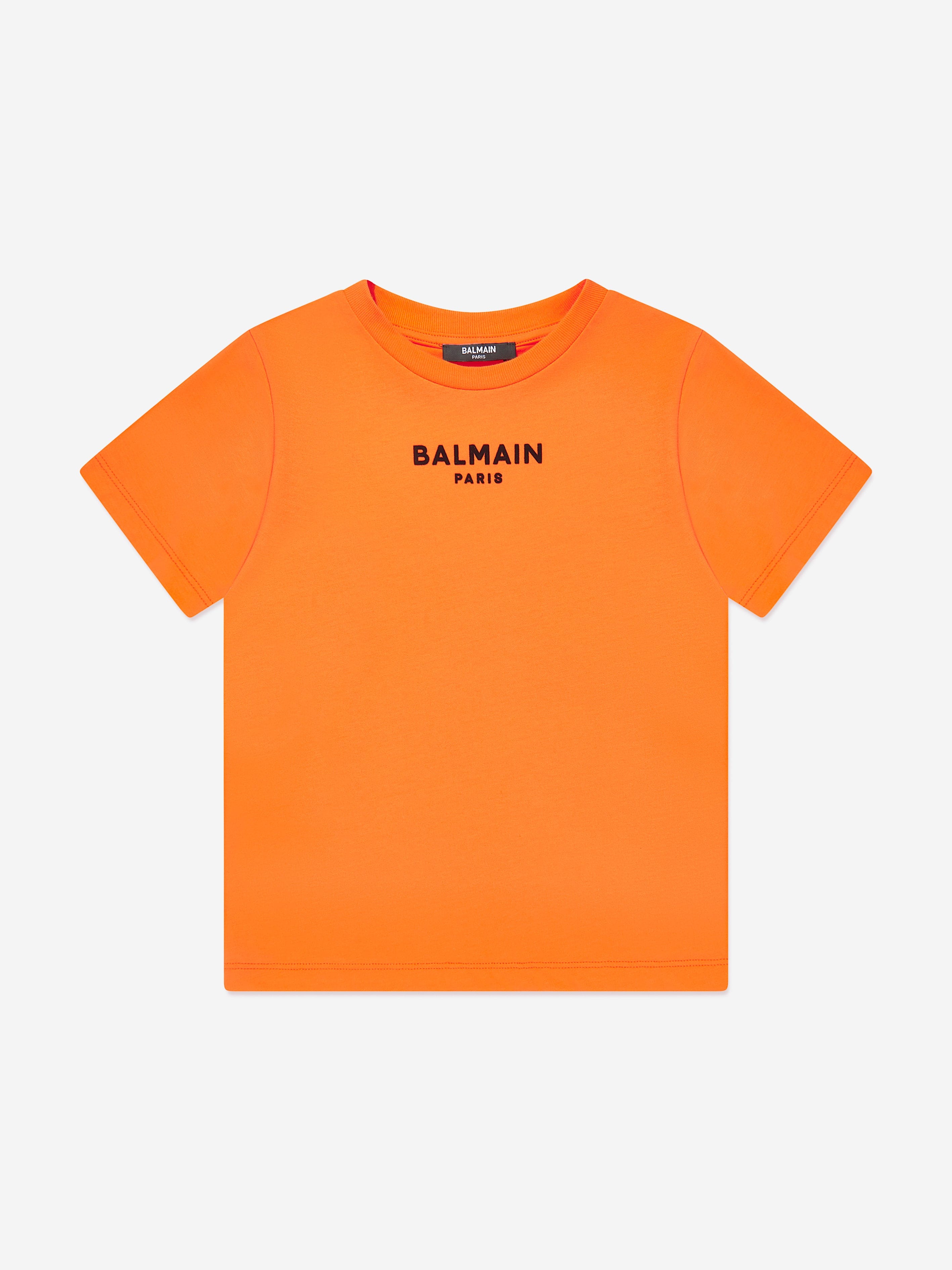 Balmain Kids Orange Logo T-Shirt - Stylish Cotton Tee for Boys & Girls - Perfect for Casual Wear, School & Outings
