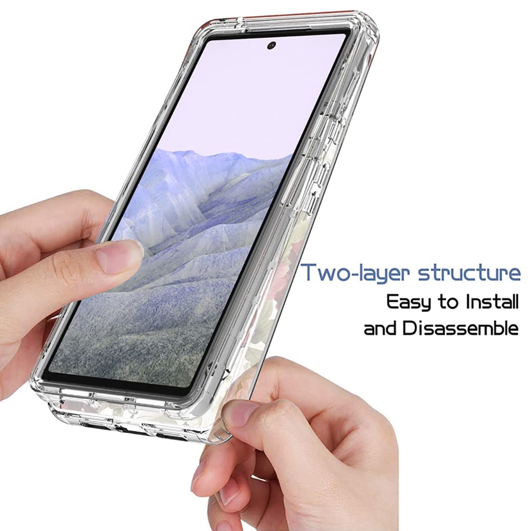 **Google Pixel 6 Pro Case - Cute Clear Floral Design Full Body Protective Cover for Pixel 6 Pro 5G & Pixel 6 XL | Shockproof & Scratch-Resistant | Perfect for Everyday Use, Travel & Gifts**
