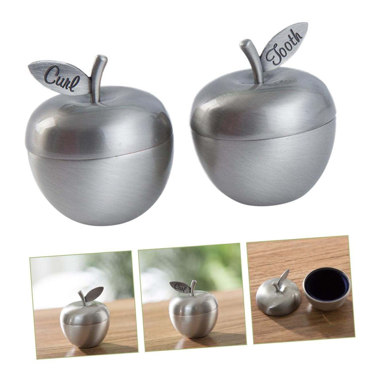 HEMOTON 4 Pairs Christening Keepsake Box - Silver Velvet Tooth Fairy Container for Baby Teeth Storage | Perfect Baptism Gift & First Tooth Memory Keeper