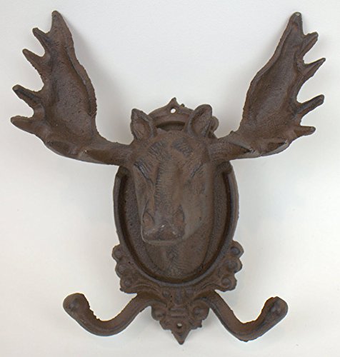 Sturdy Cast Iron Moose Coat Hook - Rustic Wall Mounted Hanger for Jackets, Hats & Bags - Perfect for Entryway, Mudroom & Cabin Decor
