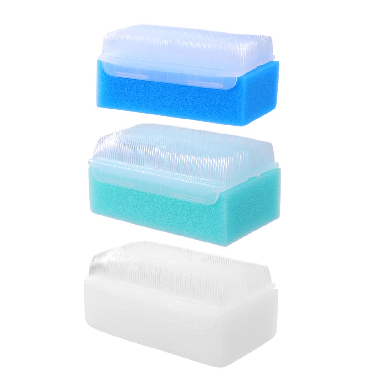 3Pcs Scalp Scrubber for Shampooing - Double Sided Hair Cleaning Sponge for Adults & Babies - Gentle Exfoliation for Cradle Cap & Scalp Care - Perfect for Bath Time, Spa Days & Sensitive Scalp Treatment