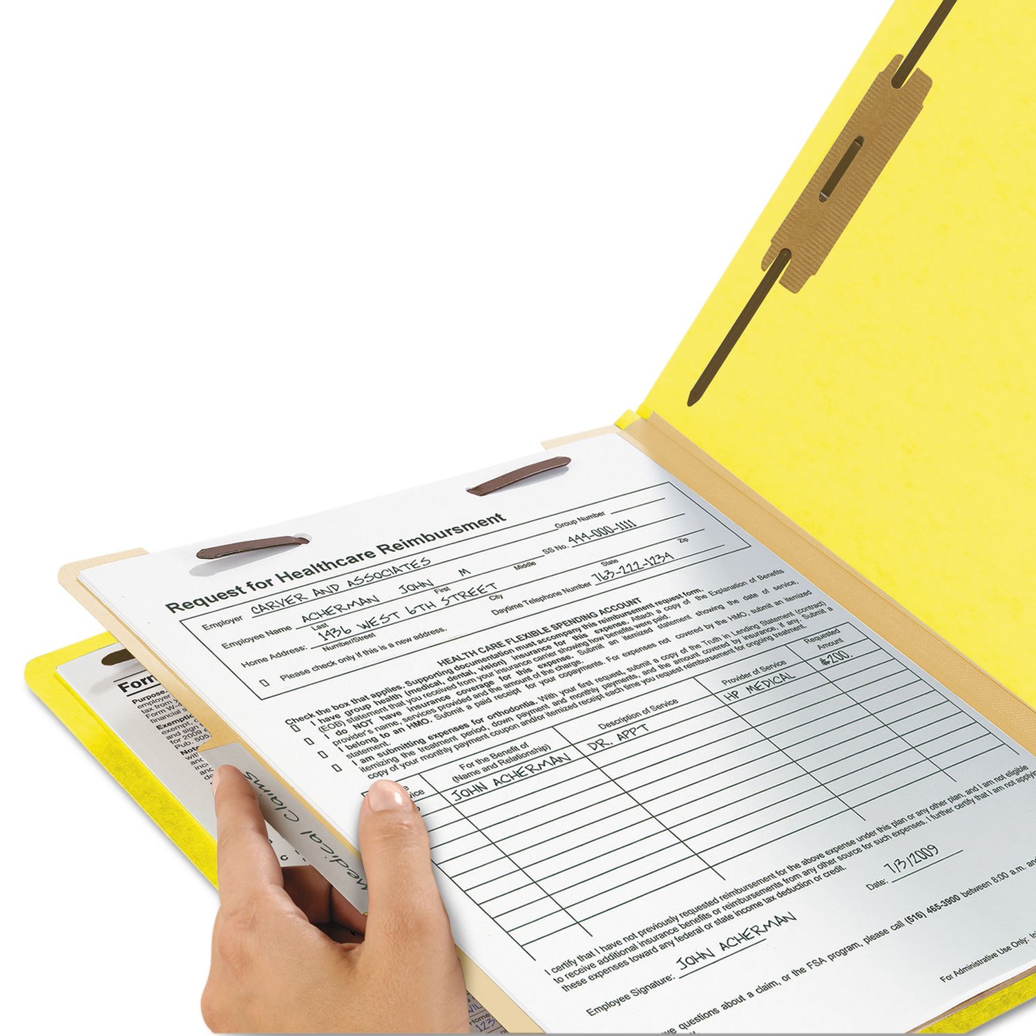 Smead 13704 Yellow Classification File Folders - Letter Size Hanging File Folders for Office Organization, Filing Cabinets, Document Storage & Records Management