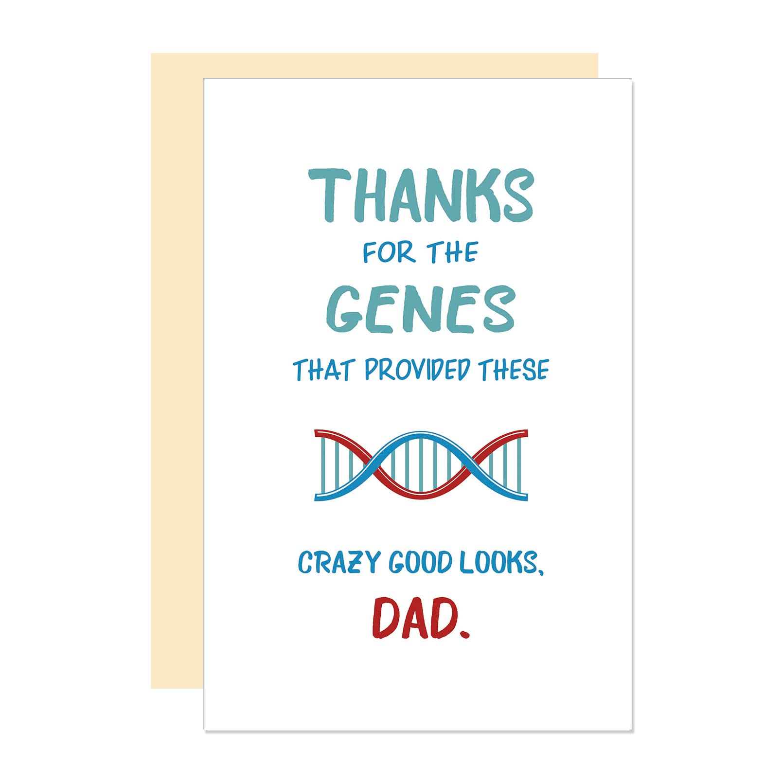 Funny Thank You Father's Day Card - Thanks for The Genes Birthday Card for Dad from Daughter or Son - Perfect for Father's Day Gifts, Dad's Birthday & Special Occasions