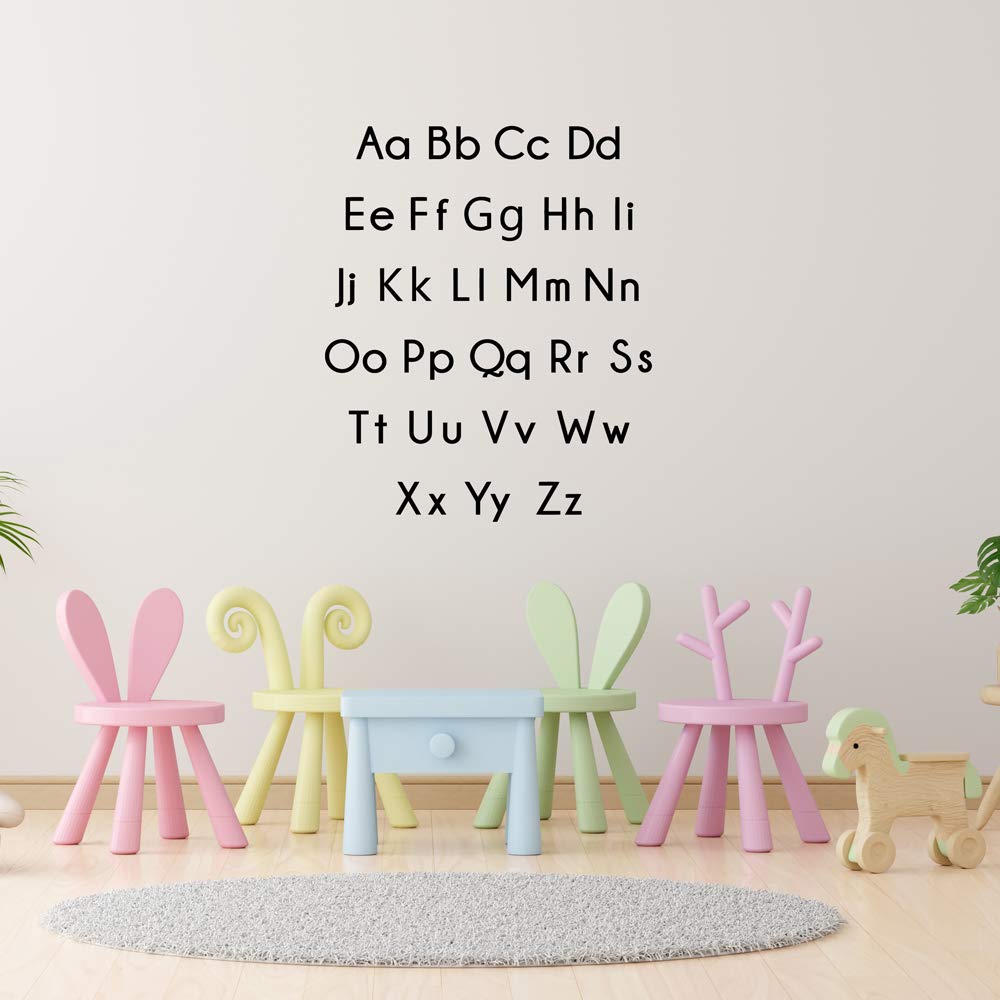 ABC Alphabet Letters Wall Stickers - Waterproof Vinyl Wall Decals for Kids Room, Nursery & Living Room Decor - Motivational Quote Wall Art for Home, School & Office