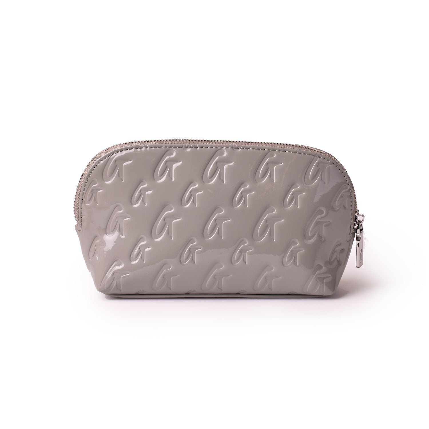 Monogram Cosmetic Pouch with Mirror - Gray | Travel Makeup Bag for Women, Perfect for Toiletries & Cosmetics Organization | Ideal for Travel, Gym & Everyday Use