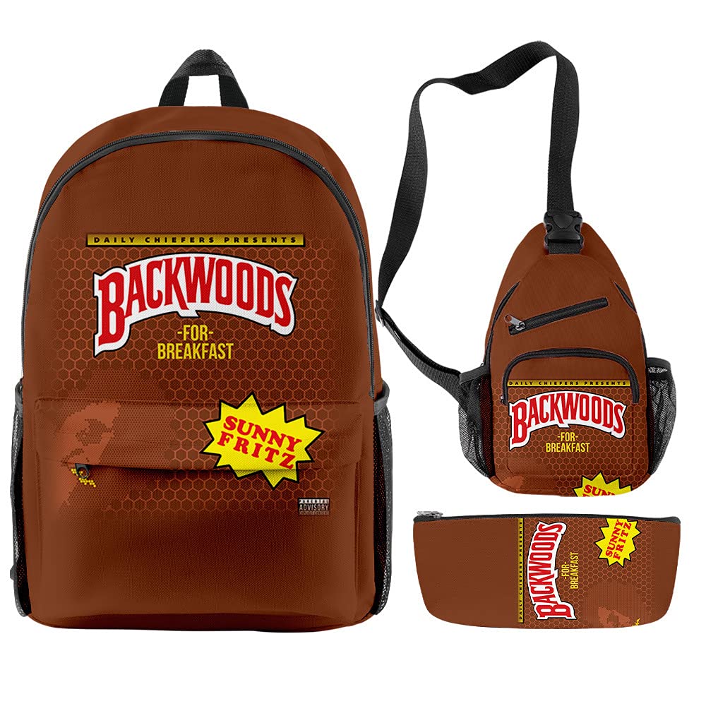 Backwoods 3-Piece Backpack Set for Travel & School - Laptop, Shoulder Bag & Pencil Case for Men & Women | Work & Campus Essentials
