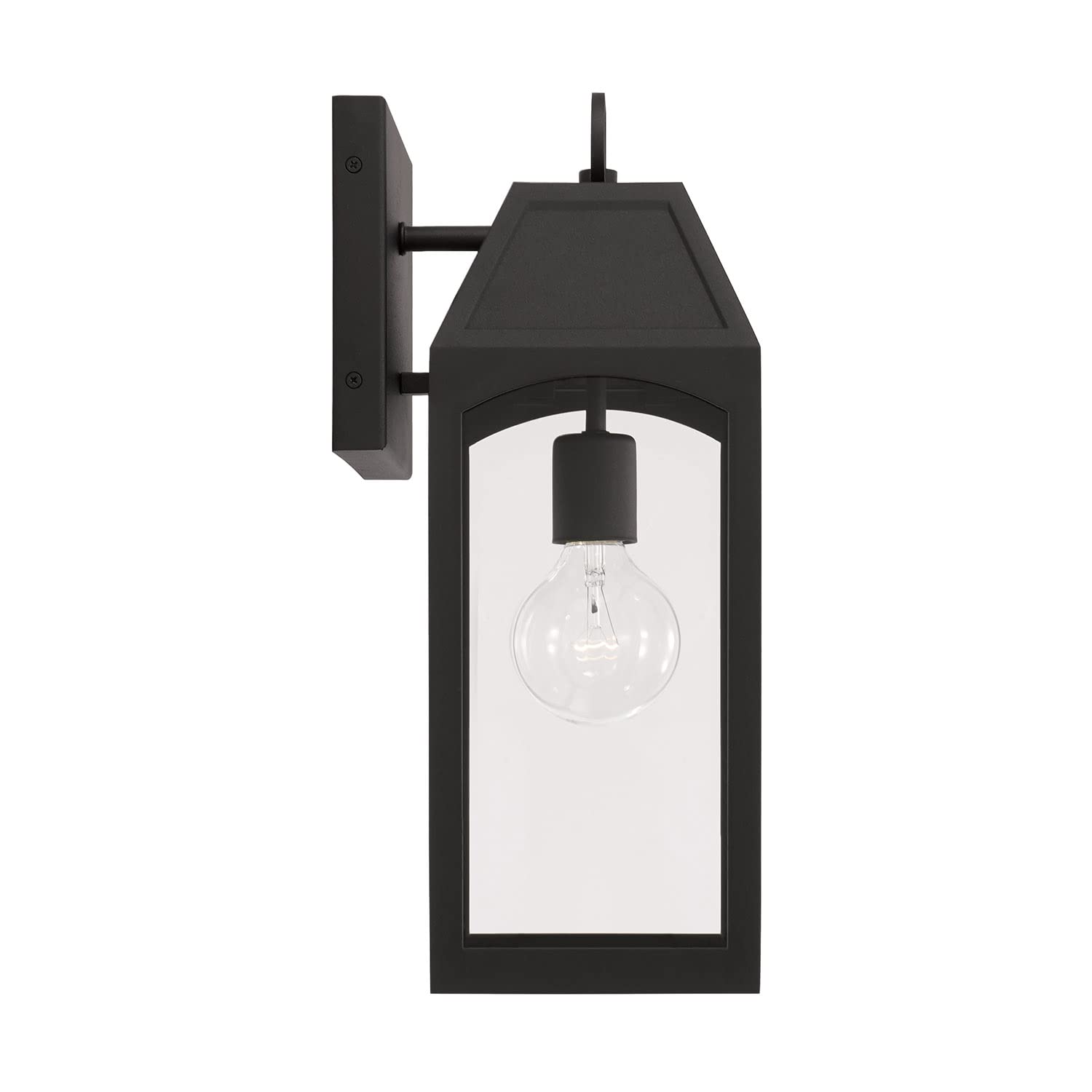 **Capital Lighting 946311BK Burton Clear Glass Outdoor Wall Lantern - 1-Light, 100W, Black (17