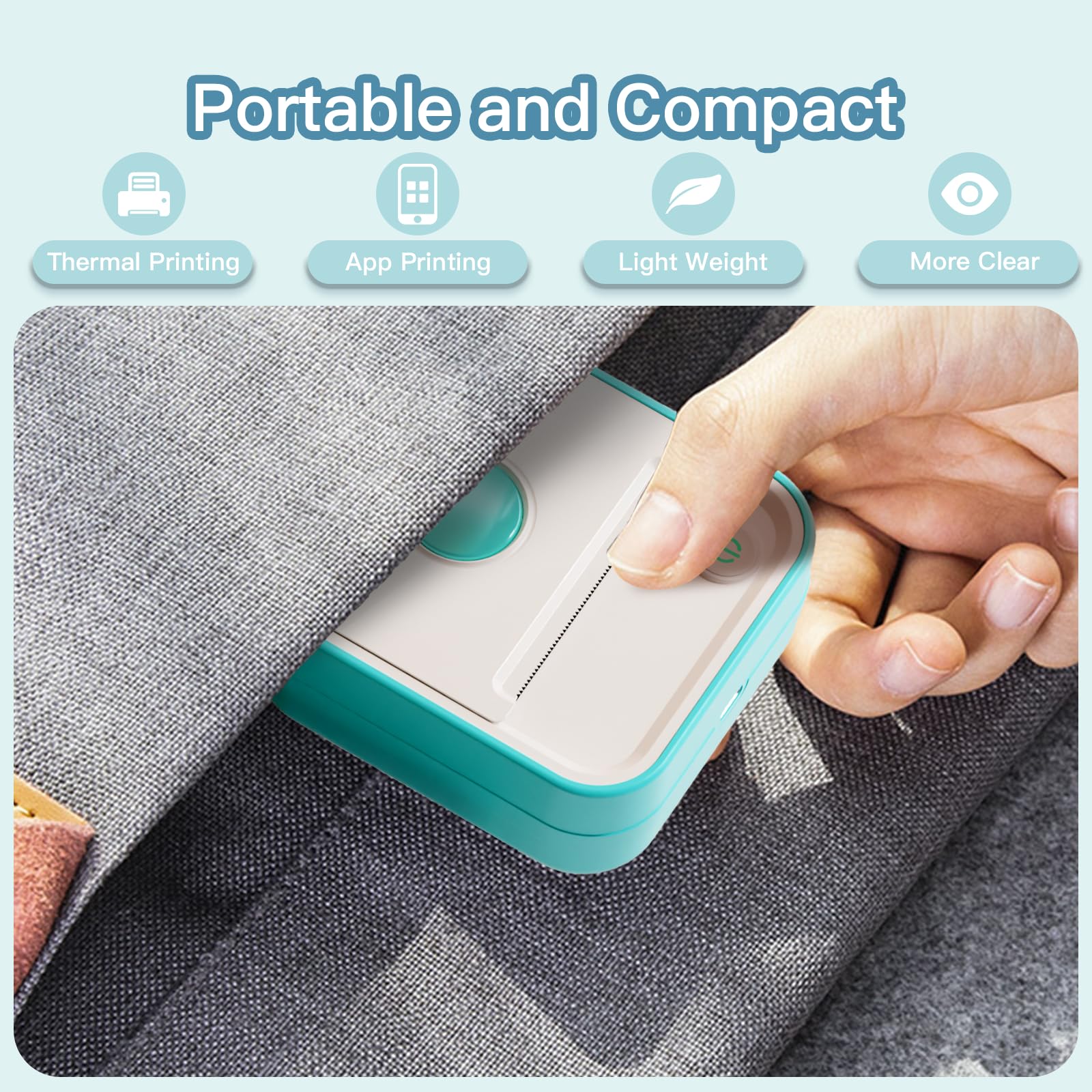 Portable Label Maker Machine with Tape - Mini Thermal Label Printer for iOS & Android | Sticker Maker for School, Home & Office Organization | Perfect for Photos, Notes & DIY Projects