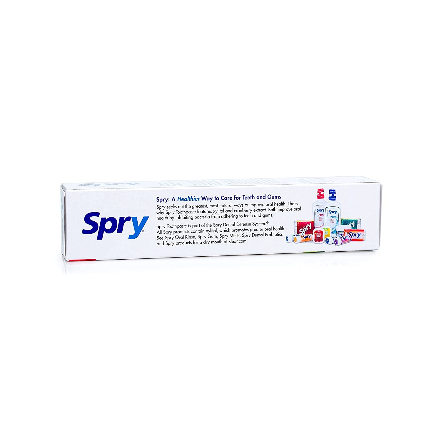 Spry Xylitol Toothpaste 5oz - Fluoride Free Natural Toothpaste for Adults & Kids, Teeth Whitening & Breath Freshening with Spearmint Flavor (Pack of 2) | Gentle Oral Care for Sensitive Teeth & Daily Fresh Breath