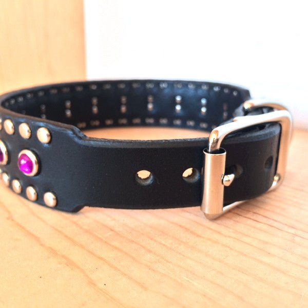 Premium Genuine Leather Dog Collar for Small Medium Large Dogs - Adjustable Pet Collar with Metal Buckle - Durable Comfortable Dog Accessories for Walking Training Daily Use