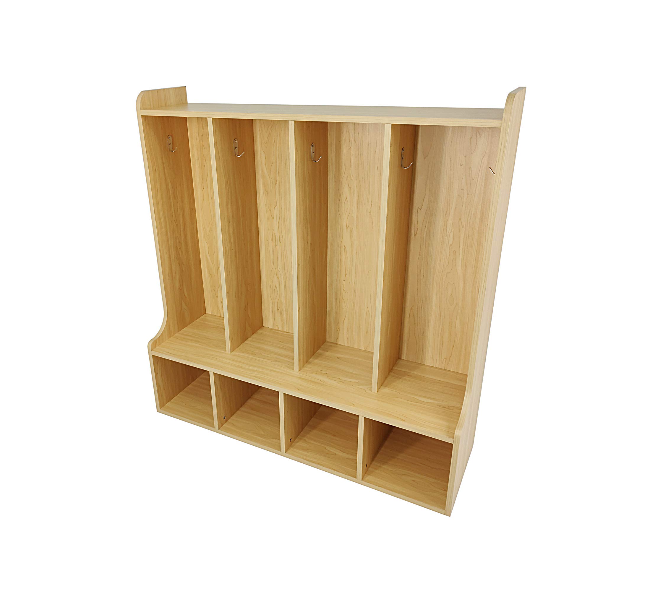 FixtureDisplays® 4-Section Kids School Coat Locker with Bench & Cubbies - 41