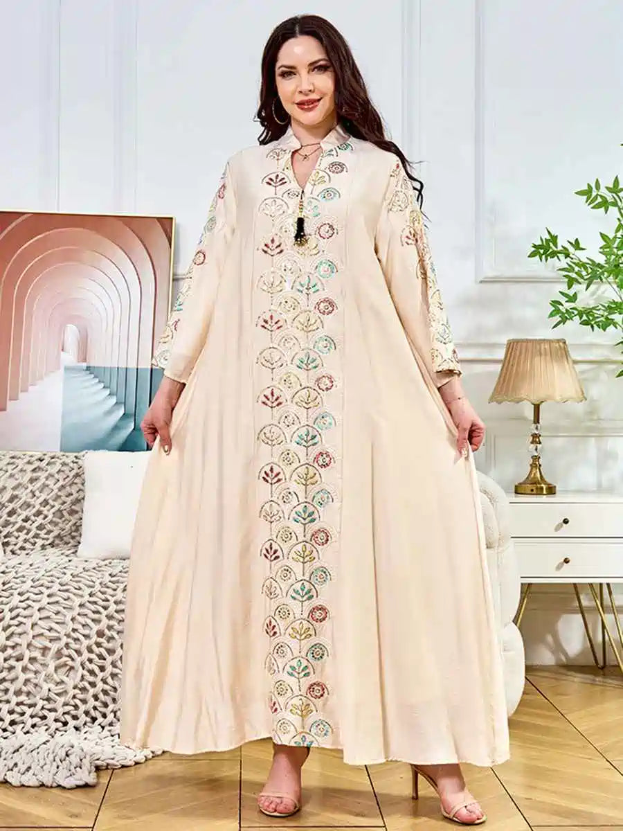 Elegant Sequin Eid Caftan Dress for Women - Glamorous Kaftan Gown for Celebrations, Evening Parties & Special Occasions | Perfect for Eid, Weddings, and Festive Events