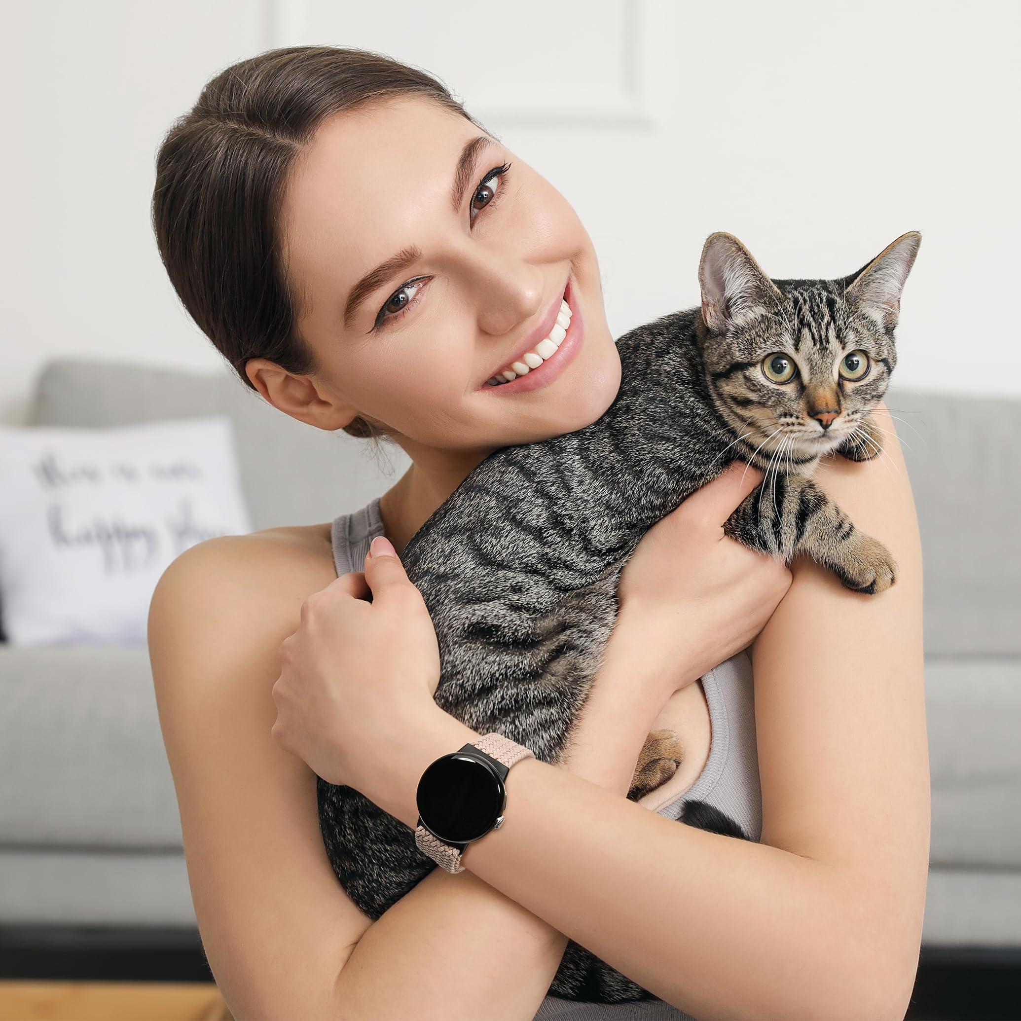 Braided Nylon Watch Bands for Google Pixel Watch 3 41mm & Pixel Watch 2 - 5 Pack Stretchy Elastic Replacement Straps for Women - Perfect for Workouts, Running & Everyday Wear