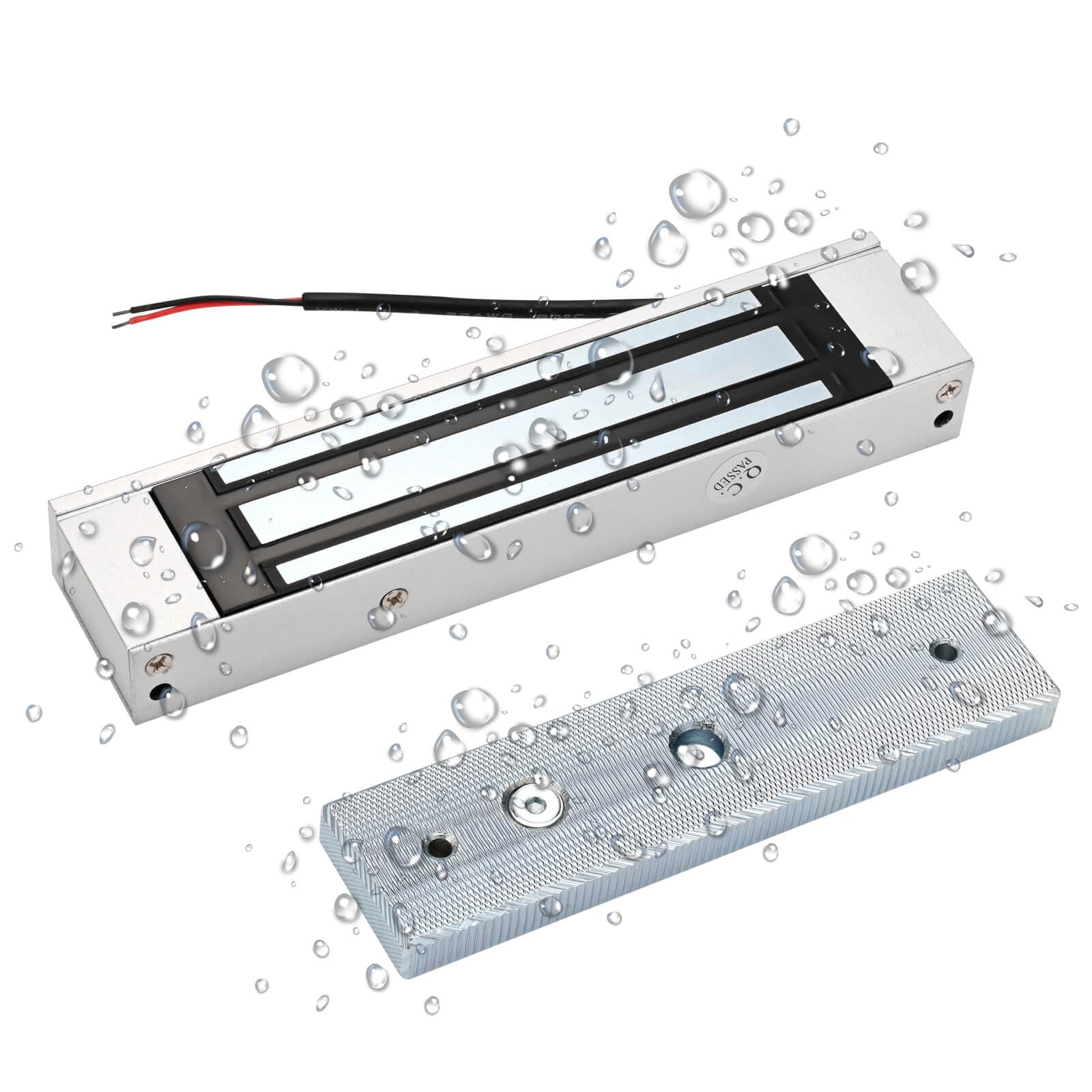 Waterproof 350LBS (180KG) Holding Force Electromagnetic Lock - 12V Fail Safe NC Mode Electric Magnetic Door Lock for Access Control System - Ideal for Office Buildings, Hotels & Security Gates