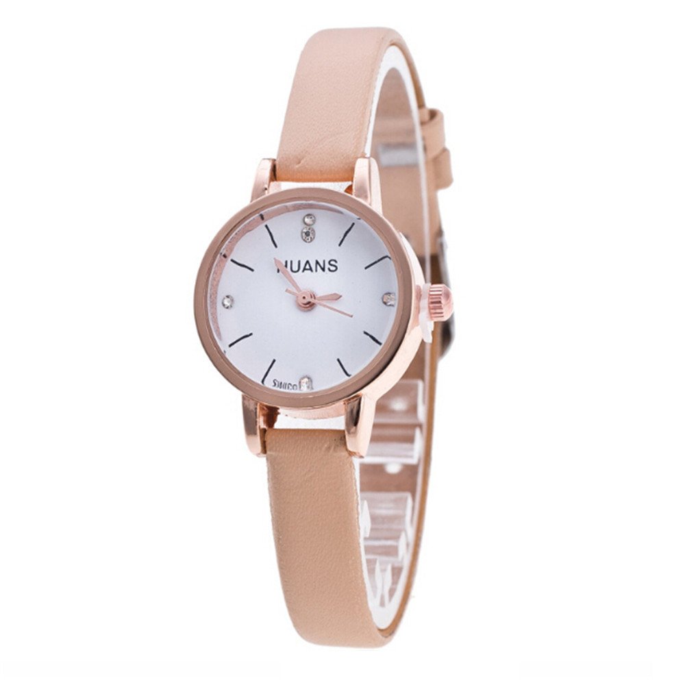 Elegant Women's Quartz Watch with Genuine Leather Strap - Waterproof Analog Wristwatch for Women - Perfect for Office, Dating & Everyday Wear