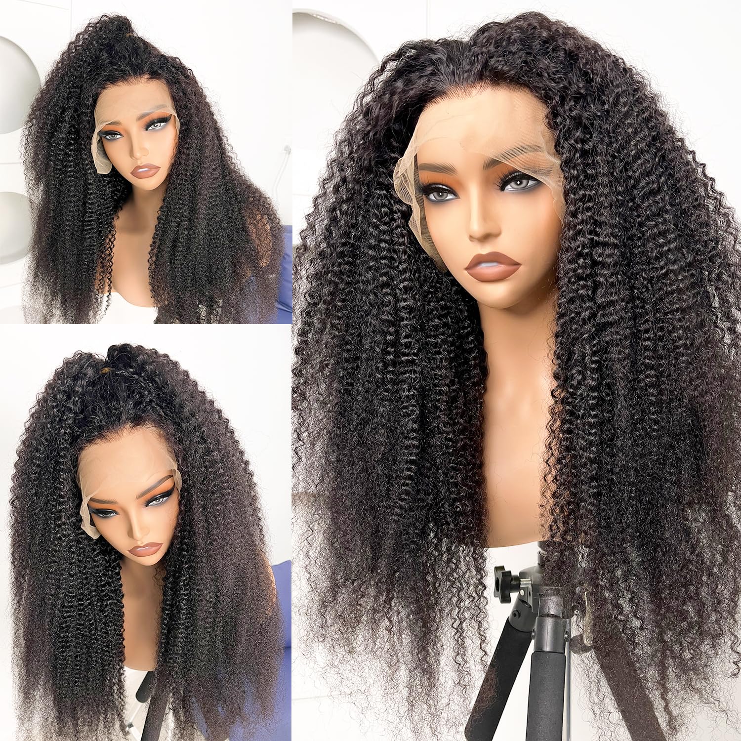 13x6 HD Transparent Lace Front Wigs Human Hair - Kinky Curly 180% Density Afro Wet & Wavy Lace Frontal Wig for Black Women (26 Inch) | Perfect for Protective Styling, Special Occasions & Everyday Wear