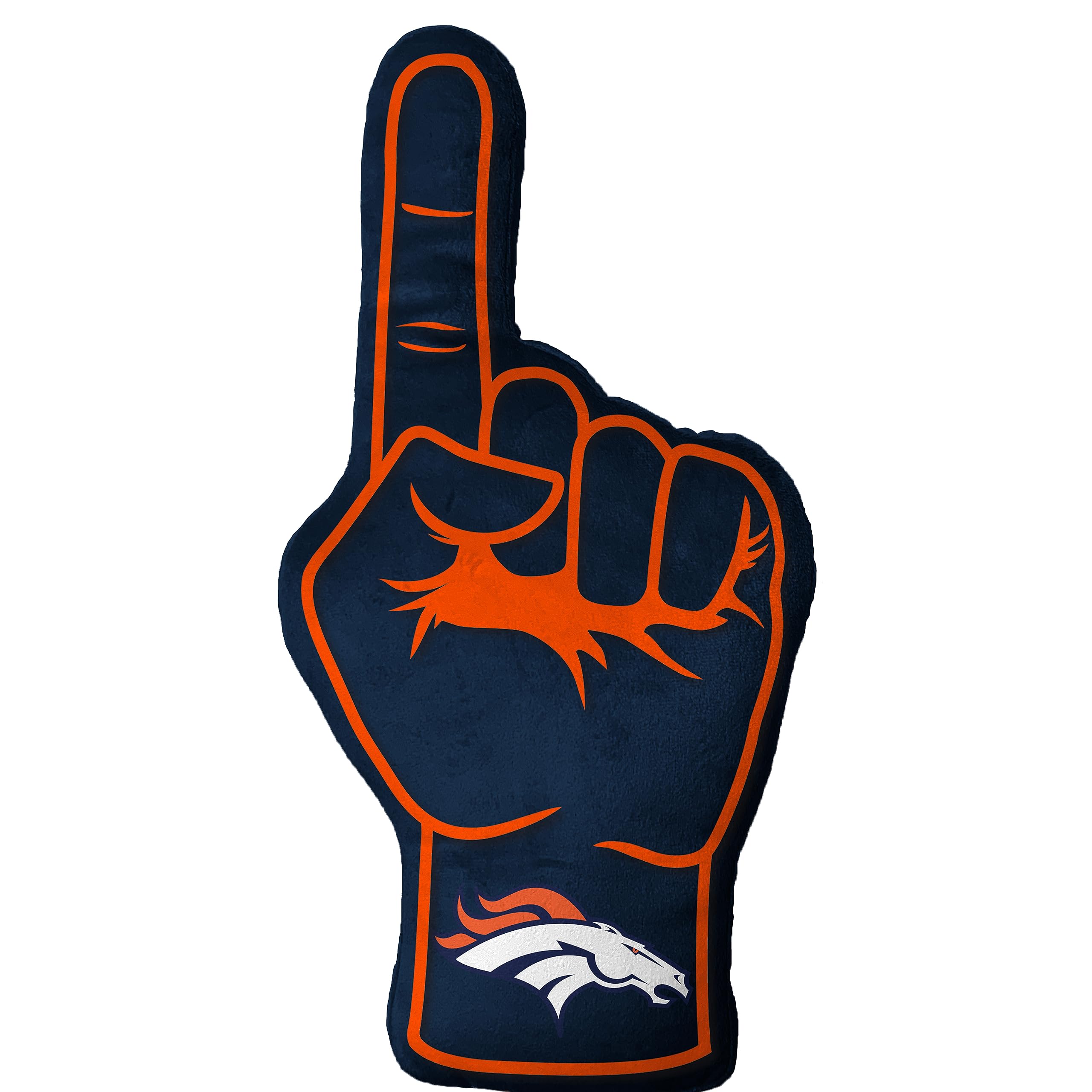 Denver Broncos Team Fan Foam Finger Pillow - NFL Football Game Day Hand Support Cushion for Sports Enthusiasts - Perfect for Tailgating, Home Decor, and Gifts