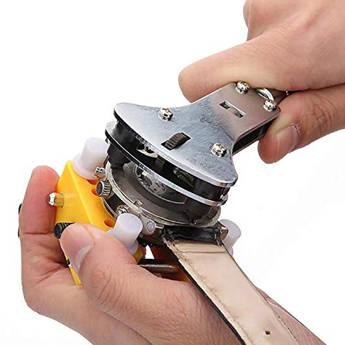 Professional Watch Repair Tool Kit - Adjustable Case Opener, Back Cover Press, Remover & Holder (50x50mm, 6mm, Blue) for Watchmakers & DIY Enthusiasts - Perfect for Watch Battery Replacement & Maintenance