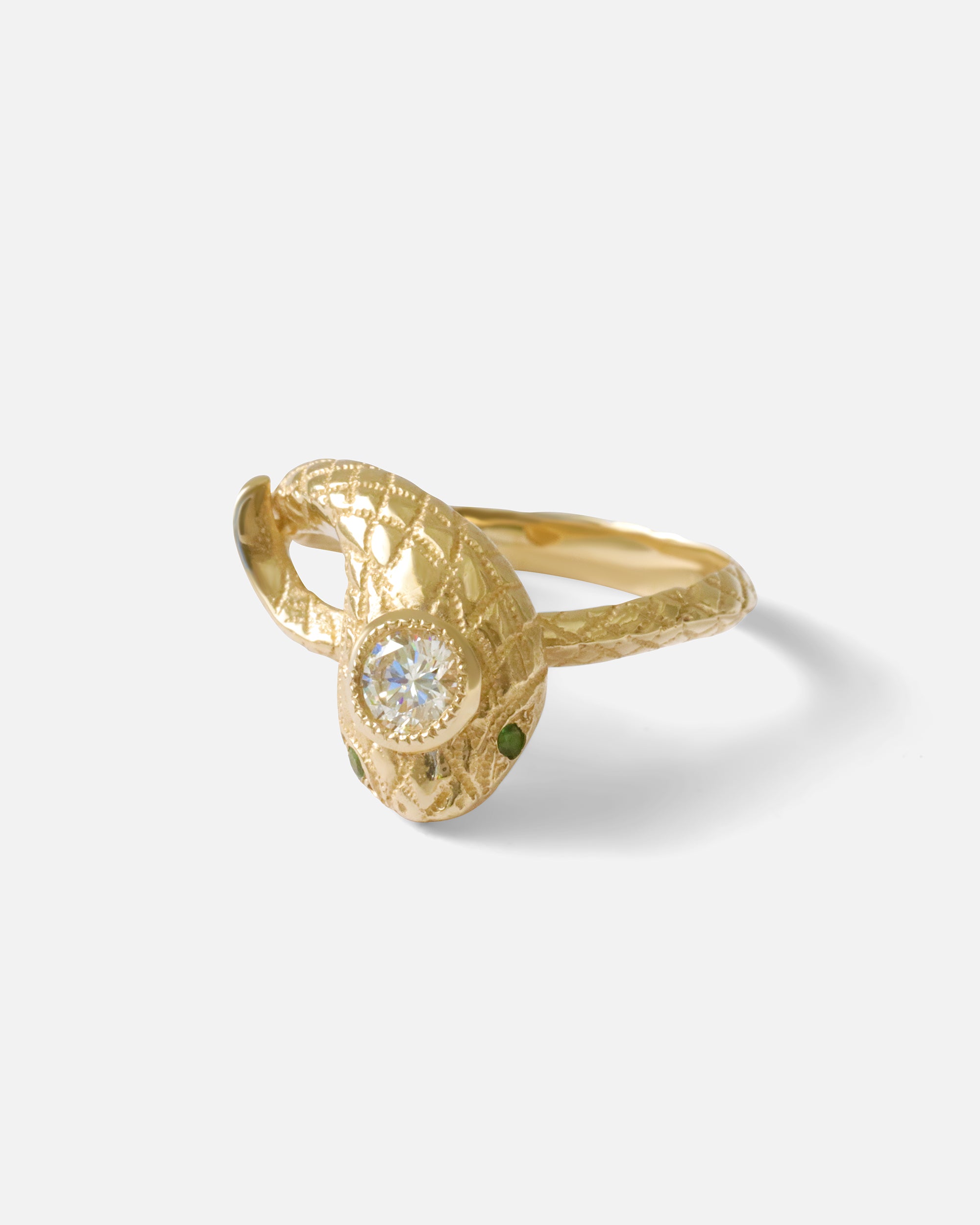 Ornata Ophidia Ring with White Diamonds - Elegant Gold Plated Fashion Jewelry for Women, Perfect for Weddings, Parties & Special Occasions