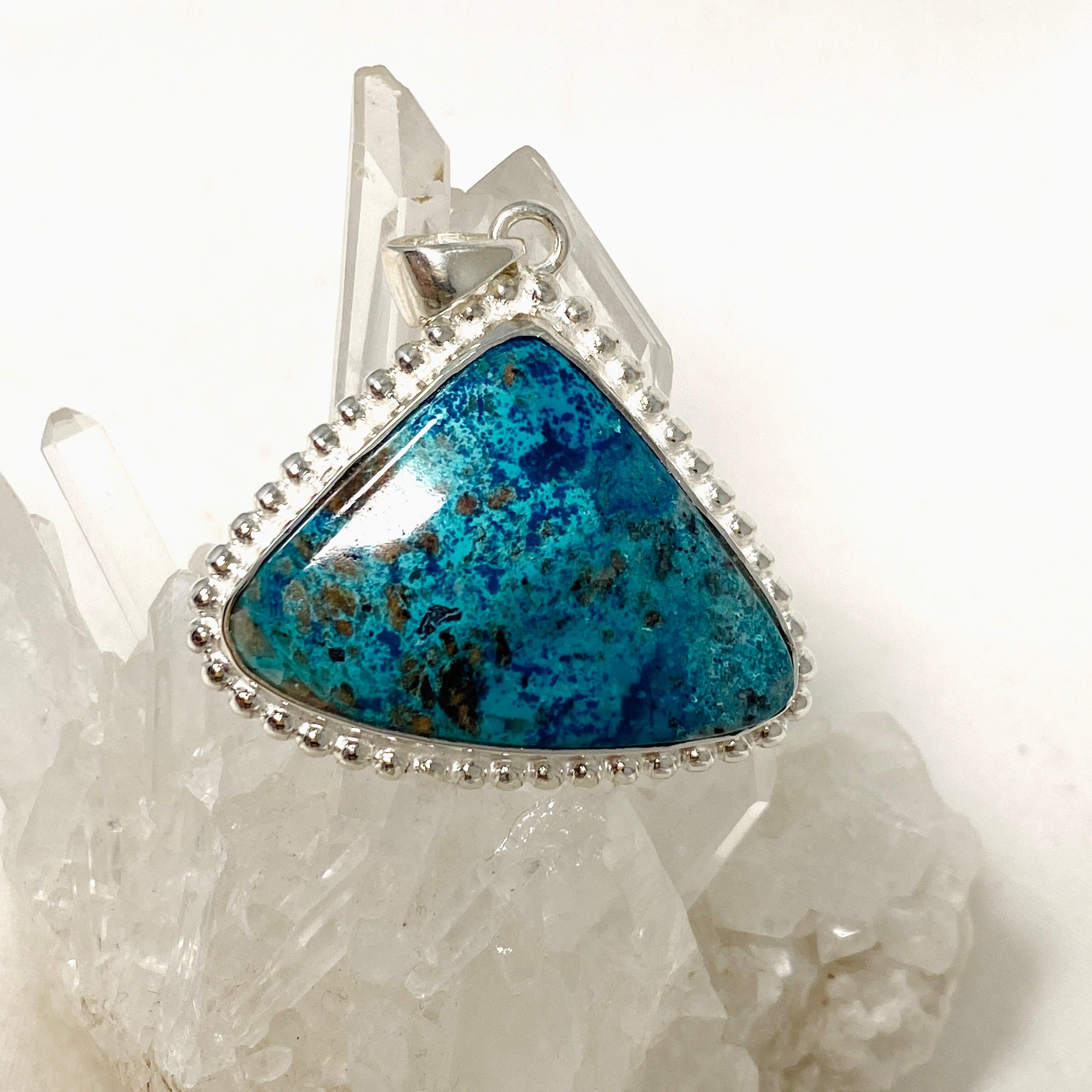 Shattuckite Teardrop Pendant Necklace in Sterling Silver - Handmade Bohemian Jewelry for Women | Perfect for Spiritual Healing, Meditation & Boho Fashion