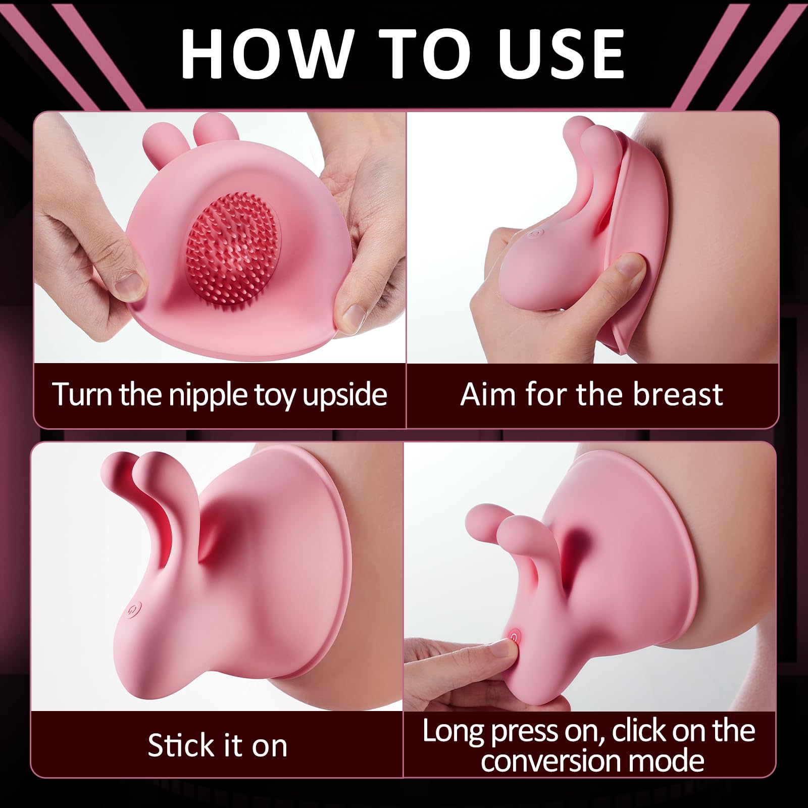 Wireless Nipple Vibrator with 10 Speed Modes - Rechargeable Adult Toy for Women & Couples, Remote Control Clitoral & Nipple Stimulator - Perfect for Foreplay, Spicing Up Relationships & Solo Pleasure